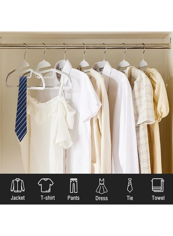 كيتشينو شماعات ملابس بلاستيكية غير قابلة للانزلاق – شديدة التحمل – خفيفة الوزن – مجموعة 10 شماعات – تصميم رفيع موفر للمساحة – خطاف دوار 360° مرن وسهل الاستخدام – مثالية للقمصان والفساتين والبدل والمعاطف - Image 4